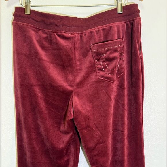 True Religion - Burgundy Velour Joggers Track Pants Horseshoe - size M NWOT - Picture 6 of 6